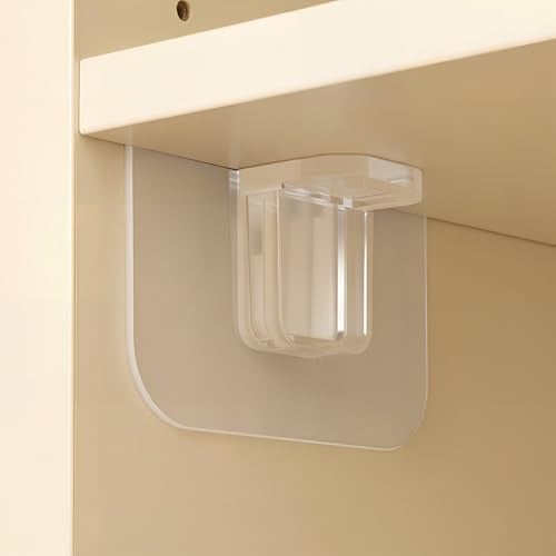 Alyxen 10 Pièces Supports D'Étagère Transparents, Supports D'Étagères Autocollants, Fixation Etagere Sans Percer, Support Adhésifs Sans Perçage, Support Etagere Invisible pour Étagère Placard Penderie
