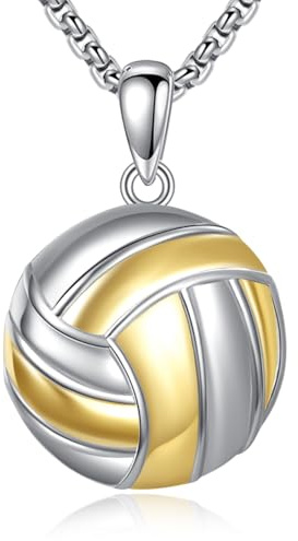Vadmans Volleyball Kette 925 Sterling Silber Volleyball Anhänger Halskette Sport Schmuck Geschenke für Damen