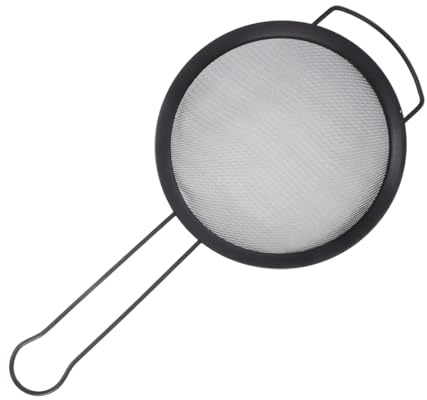 Stainless Steel Strainer Sieve Large Sieve Strainer Black | Kitchen Gagdet, Fine Mesh Stainless Steel Mesh Sieves for Cooking Black Handles, Rust Resistant