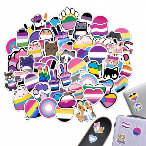 DONFORTLY 150 Stück Gay Pride Aufkleber Set – Regenbogen LGBT Aufkleber, Wasserdicht und Wiederverwendbar, Vinyl Sticker für Skateboard, Laptops, Koffer und mehr