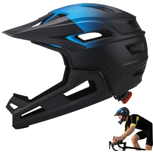 Bike Helmet Adult Men Women Full & Half Face Protective Wind-Resistant Cycling Helmet with Removable Chin Bar Lightweight Adjustable for Outdoor Sports, Road Cycling Helmets, Helmets for Men