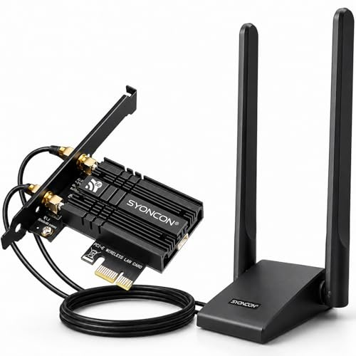 SYONCON AXE5400 Scheda Wi-Fi PCIe per PC con prolunga antenna