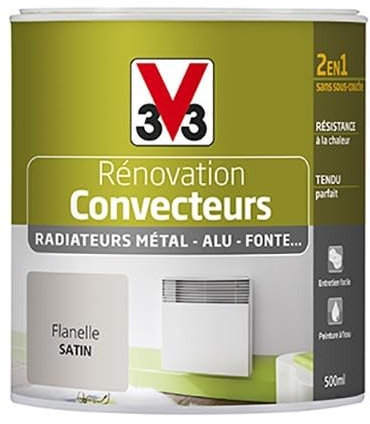 peinture rénovation radiateur flanelle satiné 0.5 l - V33