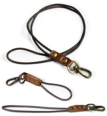 boshiho Umhängebänder mit Starkem Clip und Schlüsselanhänger Leder Schlüsselband für Schlüssel, USB-Stick, Handy, Ausweishalter, 3 Stück