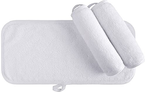 KinHwa Waschlappen Frottee 3 Stück Make-Up Entferner Tuch Mikrofaser Abschminktücher weiche & saugstarke Gesichtsreinigungstücher wiederverwendbar & waschbar fusselfrei & luxuriös Weiß - 15cm x 30cm