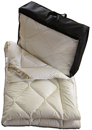 Meivita Merino Schaf-Schurwoll Winterdecke in 135x200 cm Schurwoll Winterbett Duo-Bett Duo-Steppdecke Winter Bettdecke