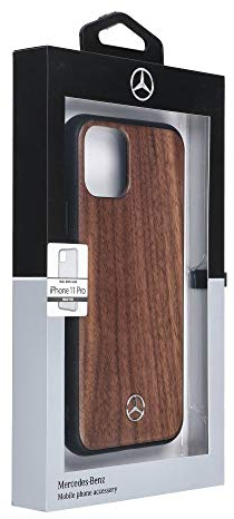 Mercedes-Benz Hülle aus der Wood Line Walnut Serie für iPhone 11 Pro, braun, MEHCN61VWOBR