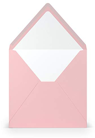 PAPERADO 10 Briefumschläge quadratisch Flamingo gerippt Lila - 100 g/m² Kuvert Ohne Fenster 16,4 x 16,4 cm - Hochzeits Umschläge mit Nassklebung spitzer Klappe