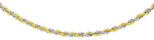 CARISSIMA Collana con Catena a Corda Hollow da 40 cm in Oro Giallo e Bicolore 9 ct per Donna