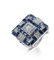 ANAZOZ Bague Femme Plaqué Argent Cocktail Zircone Bleu Brillante Taille 60