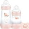 MAM Easy Start Colours of Nature Starter Self Sterilising Anti Colic Starter Set, Non-Shiny Matt Finish Newborn Bottle Set and Soother, Newborn Essentials (Designs May Vary)