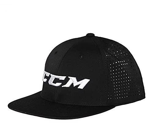 CCM Hockey Big Logo Flat Brip Cap - Black - Youth