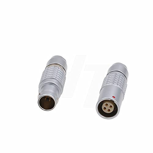 HangTon Kompatibel mit Lemo 1B FGG PHG-Stecker, männlich, weiblich, kreisförmig, Push-Pull-freie Buchse und Kabelstecker (2-polig, Silber)