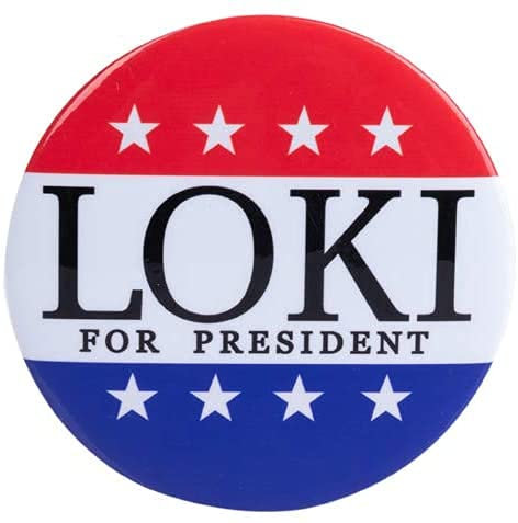 CAFELE Superheldenhelm Hörner Cosplay, 2021 TV Superhelden-Serie Film Thor Ragnarok Krone Maske Halloween Kostüm Zubehör, Z – Präsidenten-Pin, One Size for Adult & Teens