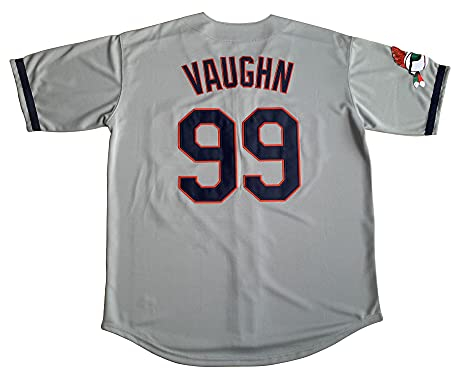 GHTPGT Herren Ricky Vaughn Movie Jersey 90s Hip Hop Stitched Sports Fan Baseball Trikots Stitched, grau, Groß