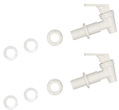 2 Pcs Replacement Cooler Faucet, Reusable Spigot Spout Water Beverage Lever Pour Dispenser Valve Water Crock Water Tap, BPA Free Plastic Water Spigot (milky white)