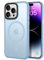 tigratigro] iPhone 13 Pro Case Compatible with Mag-Safe Transparent Matte Texture Flexible and Anti-Fingerprint Leather-Like Texture (iPhone13 Pro Light Blue)