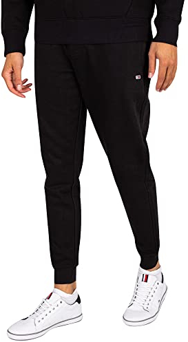 Tommy Jeans Tjm Slim Fleece Sweatpant Jogginghosen, Herren, Schwarz (Black), L
