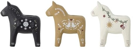 Bloomingville Siffer Kerzenhalter, Polyresin, White, L9,5xH10xW4,5 cm, Metallico
