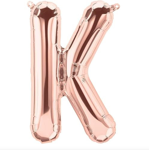 Happium 35,6 cm Großbuchstaben A-Z Buchstabe, Zahl 0-9 Folienballons benutzerdefinierte Ballon (Roségold, K)