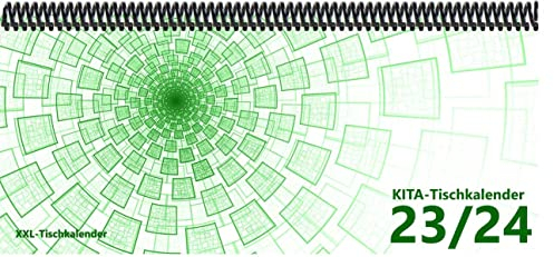 KiTa - Tischkalender 2023/24: XXL-Tischkalender, Bunt-Kalender Tunnel grün 14,5 x 32,5 cm, quer, Juli 2023 - September 2024