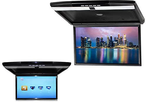 Supporto per tettuccio Flip Down Video Monitor per auto, Display ad alta risoluzione Monitor per supporto HDMI FM trasmettere SD/USB Ingresso 17,3 (nero)