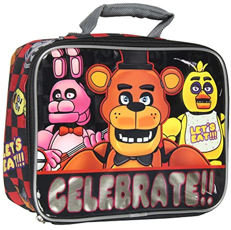 Bioworld Five Nights At Freddy's Celebrate Lunchbox, isoliert, für Videospiele, Schwarz