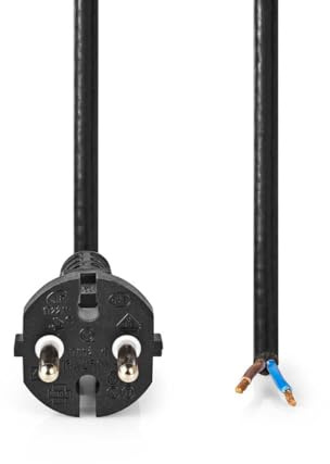 NEDIS Staubsauger Netzkabel |10.0 m | CEE 7/17 | 250 V AC | 16 A | Schwarz | PVC