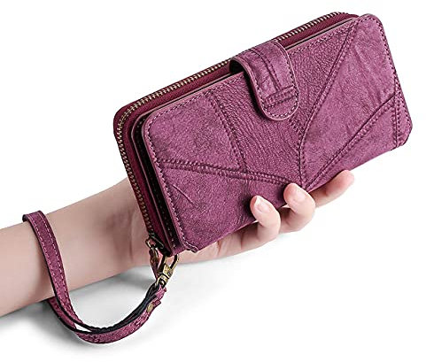 MVVKKY Brieftasche PU tragbare Leder-Telefonhülle für iPhone 6 6S 7 8 Plus X XS XR XSMax SE2020 11 12 13 14 Mini Pro ProMax, rot, für iPhone 12Mini