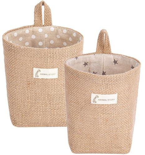Cabilock 2pcs Multi-function Wall Hanging Storage Basket Versatile Clothes and Sundries Organizer for Desktop and Home Wear-resistant Toy Basket and Household Storage
