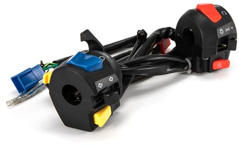 7/8 Interruptor de Manillar de Moto 22mm Con Botón de Mano Para Bocina, Luces Altas y Bajas, Arranque, Parada - Montaje Reemplazable