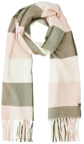 camel active Damen Feiner Webschal mit kariertem Muster Pink, womenswear-OS