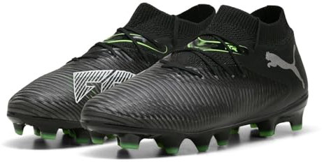 PUMA Future 8 Pro FG/AG JR, Zapatillas de fútbol, Black Silver-Fluo Green, 37.5 EU