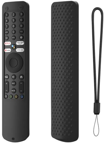 Funda protectora para mando a distancia Xiaomi TV con cordón, silicona, compatible con mando a distancia XMRM-ML (negro)
