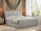 MKS MEBLE Boxspringbett 160x200 Grau Strukture, Bett mit Multipocket Matratze H3 und Topper, Polsterbett 160x200 mit Bettkasten und Kopfteil, DIEGOS Hellgrau Strukture