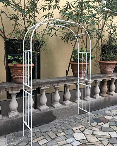 Metallbogen für Gartenlaube, Hochzeitsbogen, für Kletterpflanzen, Rosen, Weinreben, Garten, Rasen, Hinterhof, Terrasse, Rosenbogen, Stabilität der Gartenlaube, Selbstmontage, 180 cm × 240 cm × 40 cm