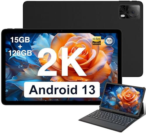 DOOGEE T20S Tablet Android 13, Octa Core, 10.4 2K,15GB(8+7) RAM+128GB ROM, 7.9mm Tablet in Offerta, 7500mAh Tablet con Sim, 13MP+5MP,Dual 4G LTE, 4G/5GWi-Fi, Widevine L1,470g, GPS/FM/OTG, Nero