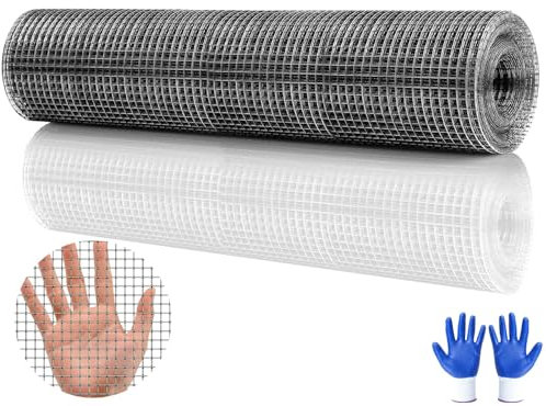 Mbsomnus Wühlmausgitter Volierendraht Drahtgitter 40 cm x 5 m Maschendraht Rolle Verzinkt Kaninchendraht Maschenweite 6 mm Nagetier Drahtgeflecht Hasendraht für Haus Garten Hochbeet Füllen Lücken