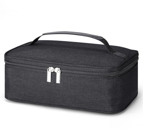 Hemiks Kühltasche Klein, 4L Tragbar Lunchtasche Praktische Lunchbag für Lunchbox Geschirr Männer Frauen Kinder Schule Büro Picknick Reise, Schwarz
