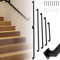 XMTECH Handlauf Set Schwarz Handlauf for Treppen, Treppengeländer Treppenhandlauf Geländer Wandhandlauf Wand Treppe mit Montagematerial, Länge: 150 cm