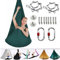 Bestash Aerial Yogatuch, 5 * 2.8m Groß Yoga HäNgematte Set Aerial, Akrobatik Tuch, Yogatuch Zum AufhäNgen Inklusive VollstäNdiger Installationshardware Nur für Erwachsene (Darkgreen)