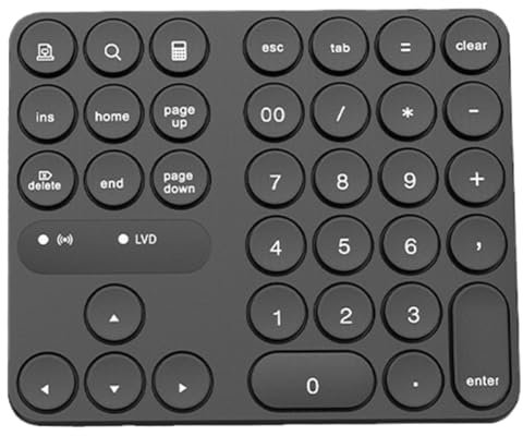 Jrifedptry Rechargeable Double Bluetooth Number Pad Wireless Numeric Keypad 35-Keys External Numpad Keyboard Data Entry