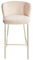 Lot de 2 Chaises de Bar en Bouclé Rembourré sans Accoudoirs Pieds Noirs Beige Clair Mina II