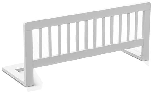 CADANI Kinder Bettgitter Baby Bettschutzgitter klappbarer Rausfallschutz aus Massivholz für Elternbett und Kinderbett weiß 90x40 cm