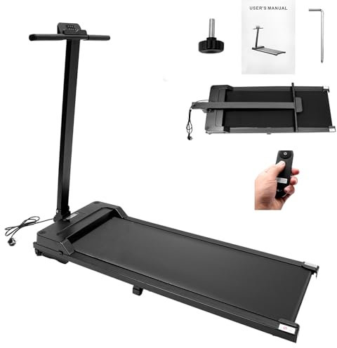 Laufband für Zuhause,Elektrisches Flaches Laufband,Under Desk Treadmill,Klappbar Walking Pad für Zuhause bis 120kg,1-6km/h,LCD Display,Fernbedienung,Kein Montagebedarf, für Zuhause & Büro (Schwarz)