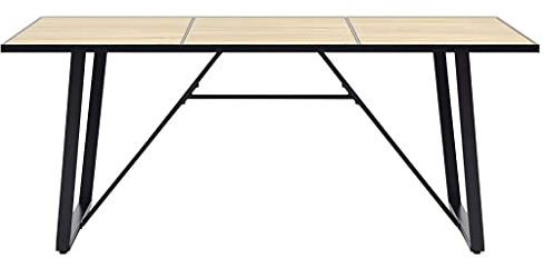 Generico Kangqiling Esstisch Eiche 200 x 100 x 75 cm aus MDF, Braun, 281564