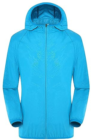 Generico Giacca Impermeabile Donna Leggera con Cappuccio, Giacca a Vento Antipioggia Pieghevole con Tasche, Ideale per Trekking, Viaggio e Sport Outdoor