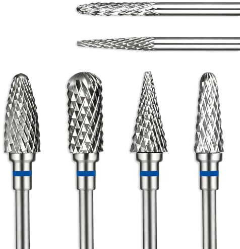 LEOUEANR 6 Pieces Carbide Nail Drill Ceramic Nail Drill Bit Set for Professional & Home Manicure Pedicure, Cuticle Cleaner Care Tips for Nail Salon & DIY Use