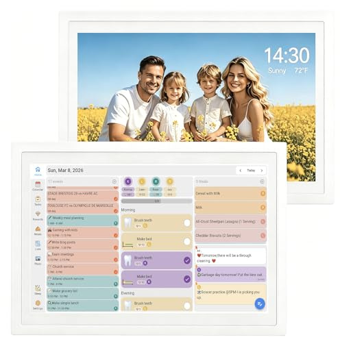 Digital Calendar 10.1 Inch Wall Planner Touch Screen WiFi Smart Electronic Planner with Third-Party Calendar Sync, Chore Tracker, Meal Plan Family Digital Picture Frame Gift for Mom Women