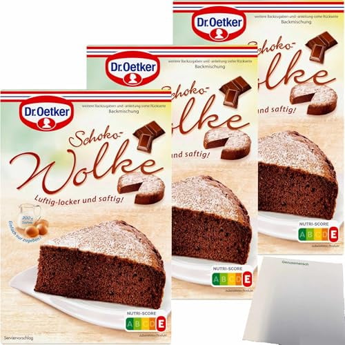 usy Bundle für Dr. Oetker Schoko Wolke Backmischung 3er Pack (3x455g Packung) + usy Block